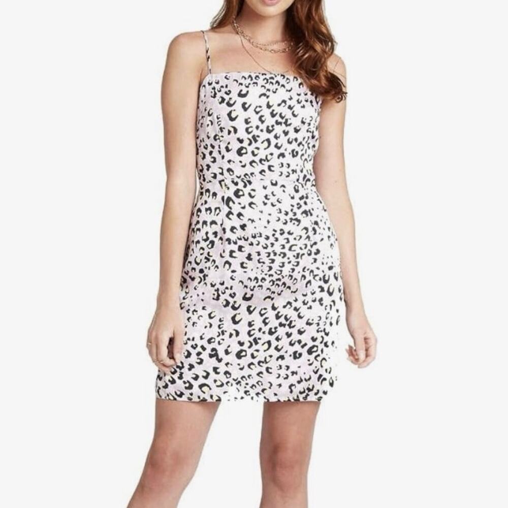 Lost + Wander Satin Pink Leopard Print Wild Child Mini Dress - Womens Large